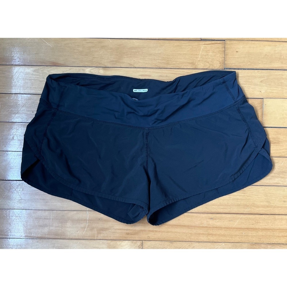 Lululemon Speed Up Shorts Black Mid Rise Running Athletic Shorts Size 10
